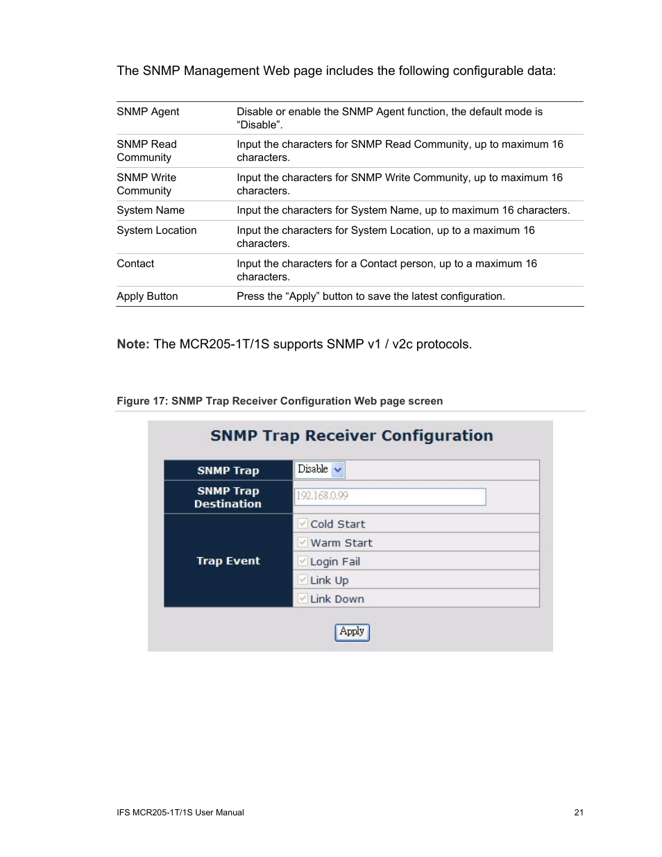 Interlogix MCR205-1T/1S User Manual User Manual | Page 27 / 62