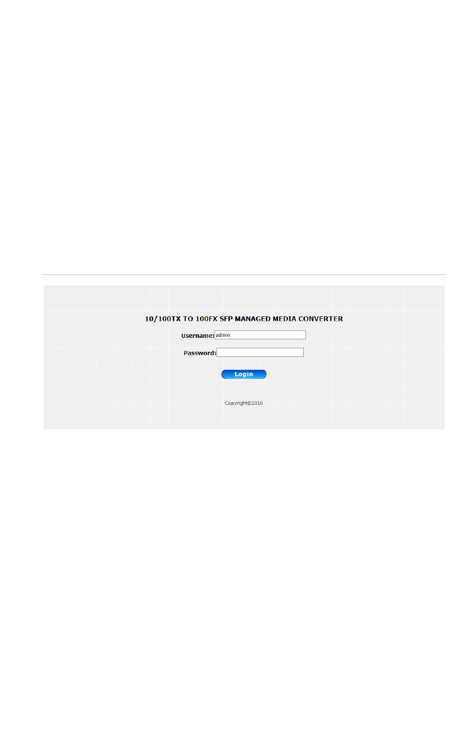 Logging in to the mcr205-1t/1s | Interlogix MCR205-1T/1S Installation Guide User Manual | Page 9 / 11
