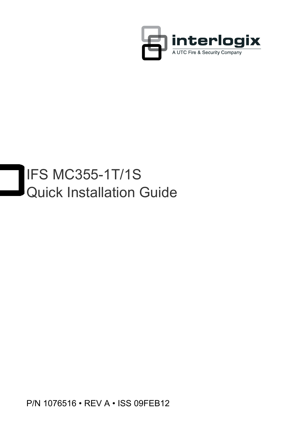 Interlogix MC355-1T/1S Installation Guide User Manual | 13 pages