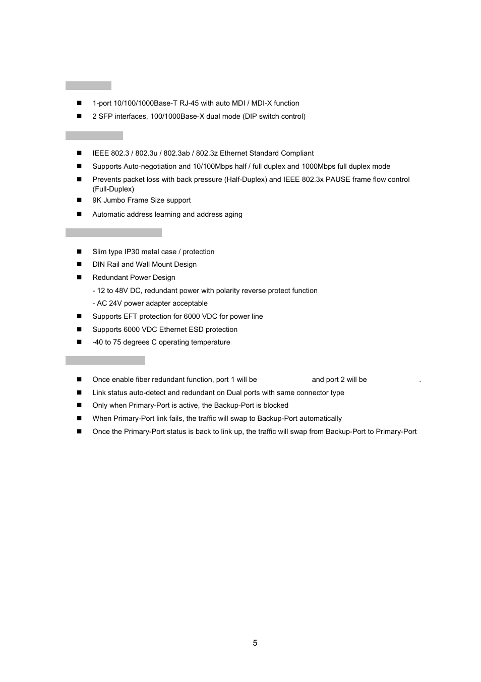 3 product features | Interlogix MC350-1T-2S User Manual | Page 5 / 29