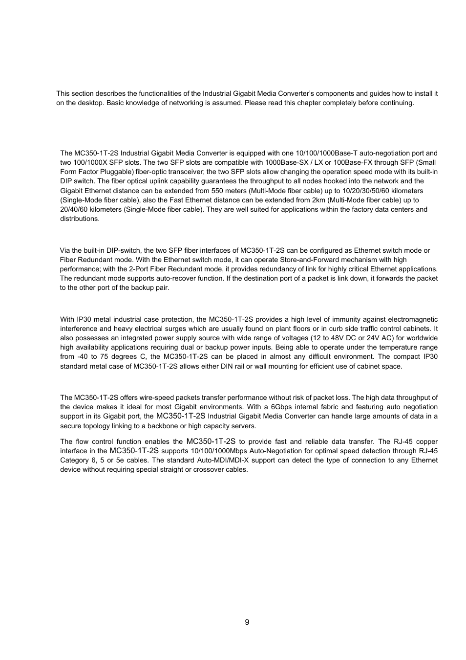 1 product description, Ow to, Anual | Roduct, Escription, 5 wiring the fault alarm contact, 2 wall mount plate mounting, Installation | Interlogix MC350-1T-2S User Manual | Page 9 / 29