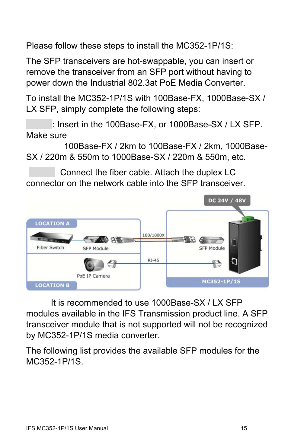 Stand-alone installation, Tion 15 | Interlogix MC352-1P/1S User Manual | Page 19 / 29