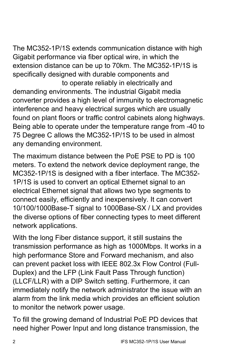 Product description, Product description 2 | Interlogix MC352-1P/1S User Manual | Page 6 / 29