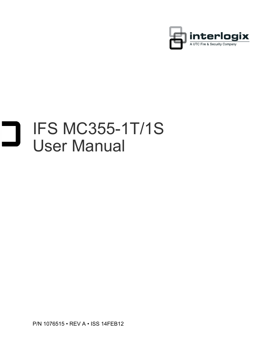 Interlogix MC355-1T/1S User Manual User Manual | 64 pages