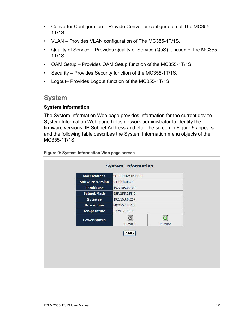 System, System 17 | Interlogix MC355-1T/1S User Manual User Manual | Page 21 / 64