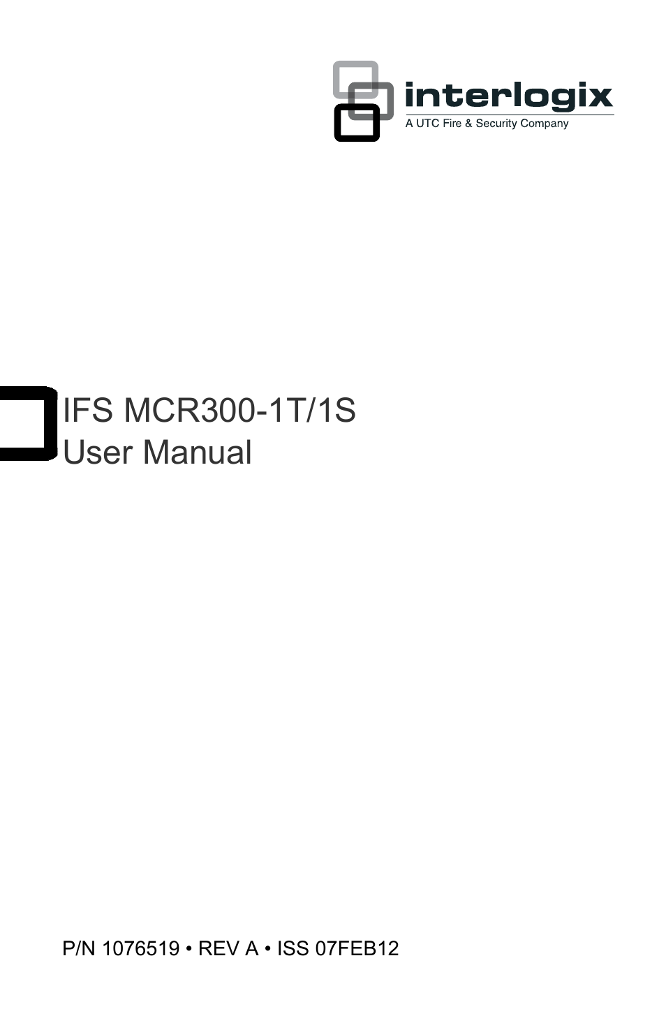 Interlogix MCR300-1T/1S User Manual | 20 pages