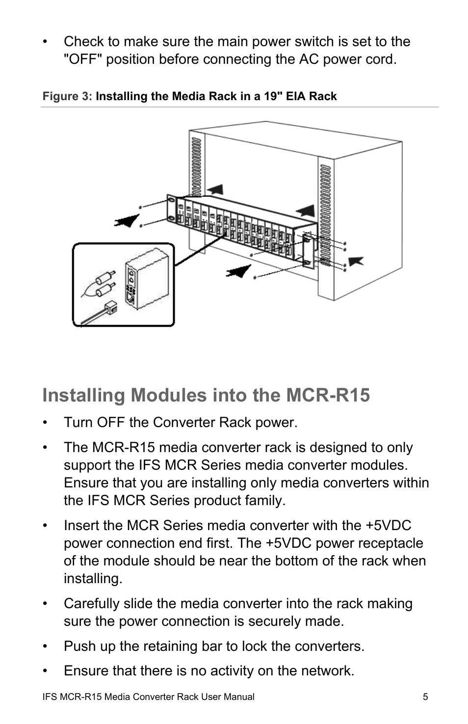 Installing modules into the mcr-r15, Installing modules into the mcr-r15 5 | Interlogix MCR-R15 User Manual | Page 11 / 14