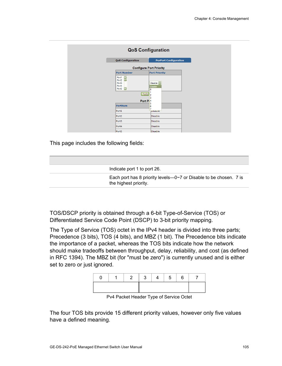 Tos/dscp | Interlogix GE-DS-242-PoE User Manual | Page 109 / 218