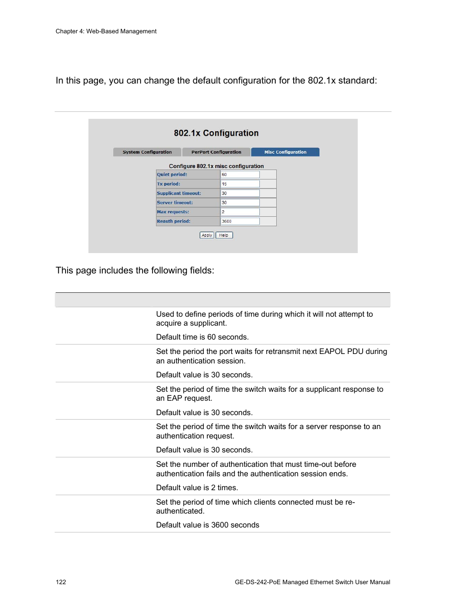 Misc configuration | Interlogix GE-DS-242-PoE User Manual | Page 126 / 218