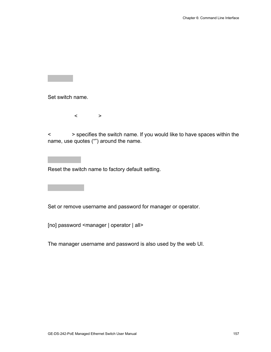 Administration configuration 157, Administration configuration, Change username / password | Interlogix GE-DS-242-PoE User Manual | Page 161 / 218