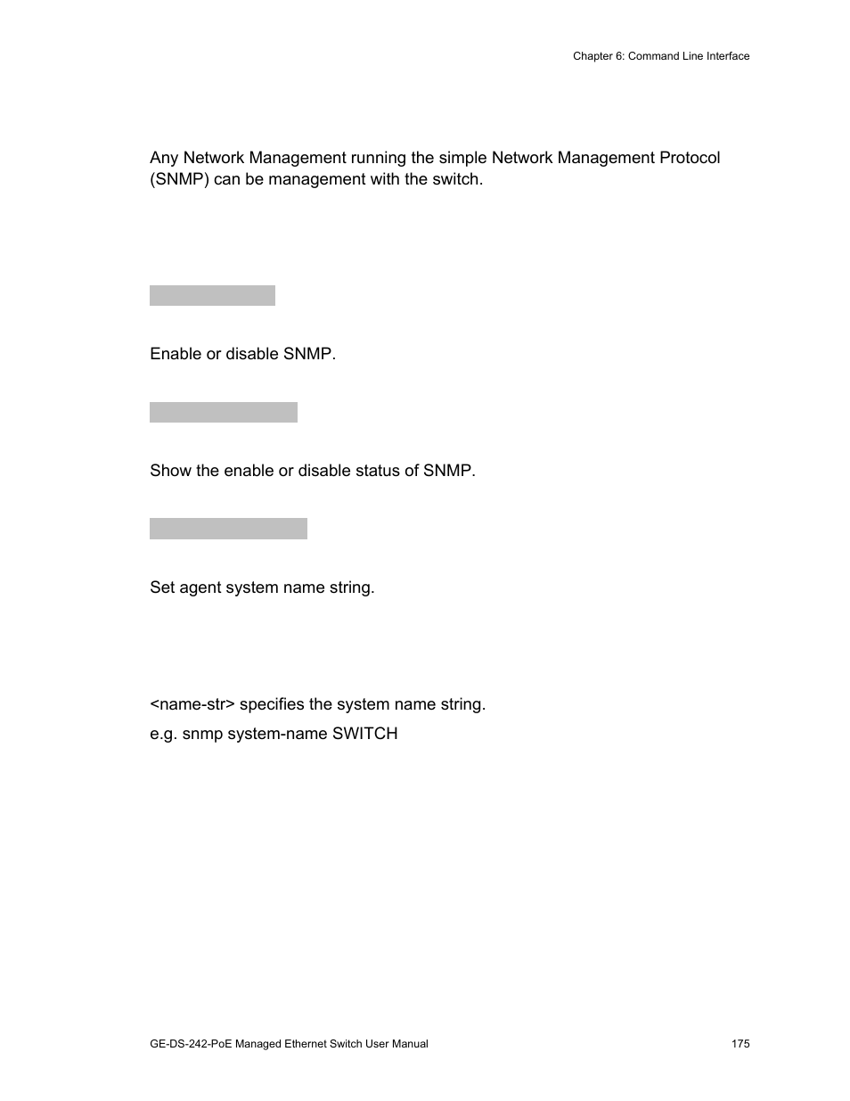 Snmp 175, Snmp, System options | Interlogix GE-DS-242-PoE User Manual | Page 179 / 218