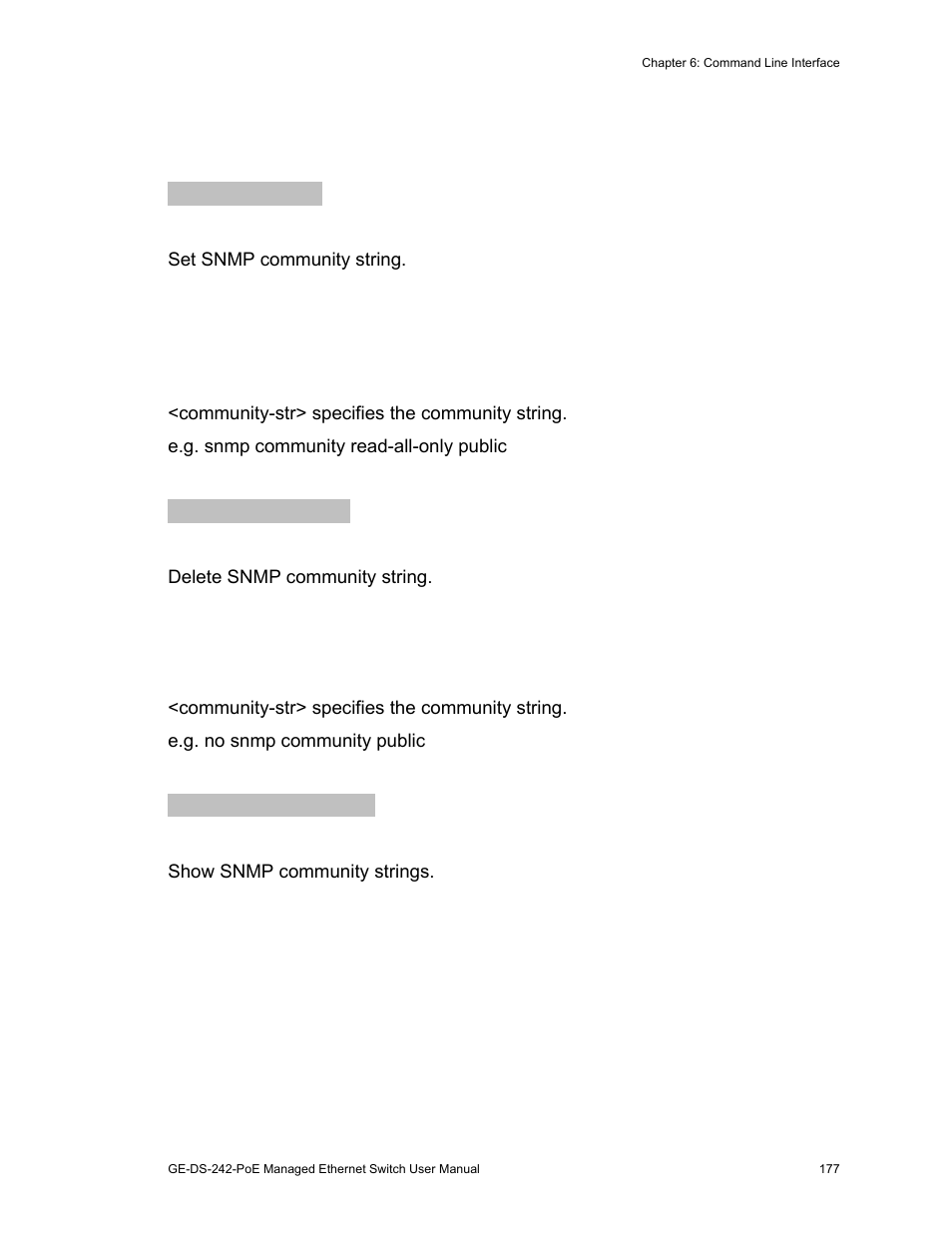 Community strings | Interlogix GE-DS-242-PoE User Manual | Page 181 / 218