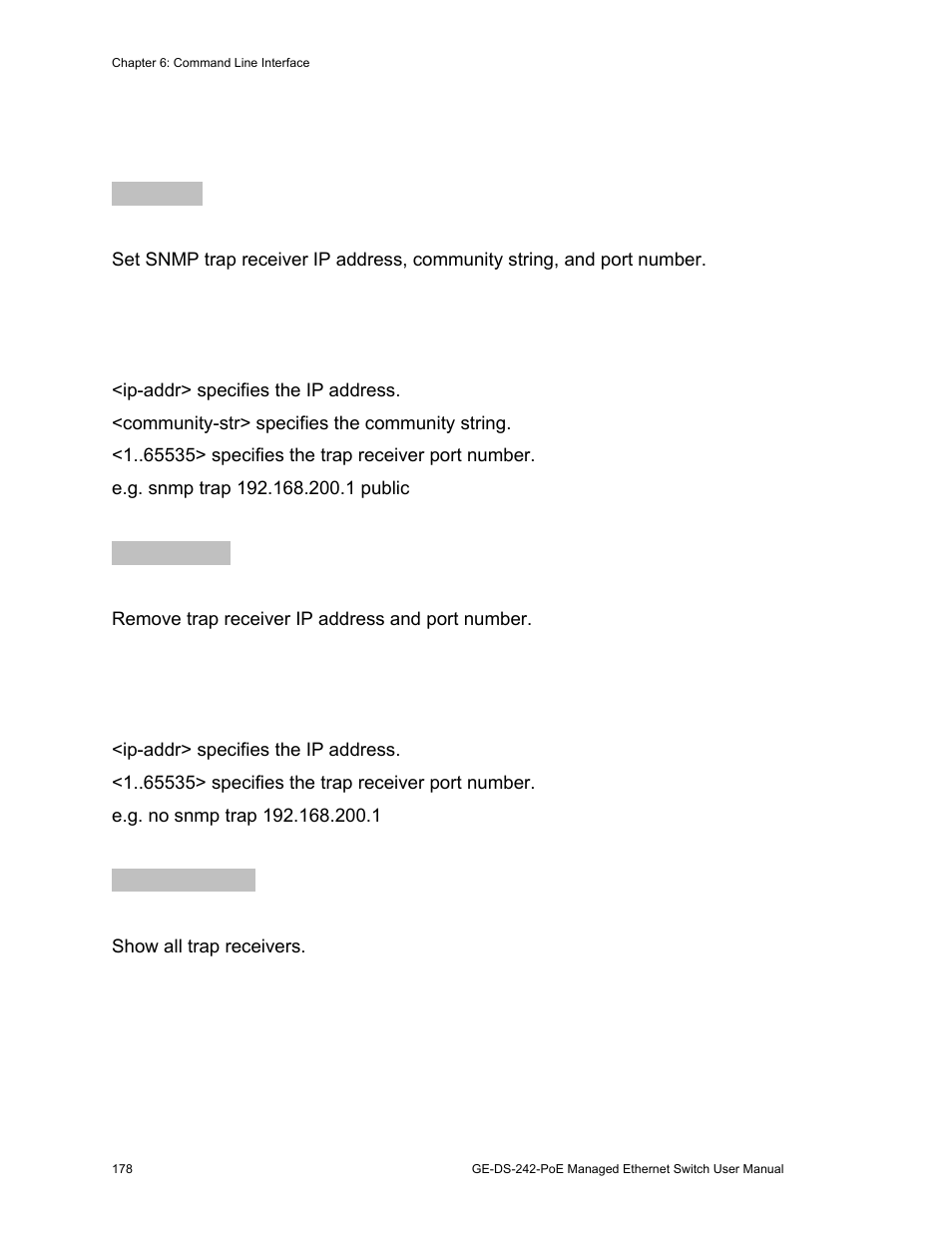 Trap managers | Interlogix GE-DS-242-PoE User Manual | Page 182 / 218