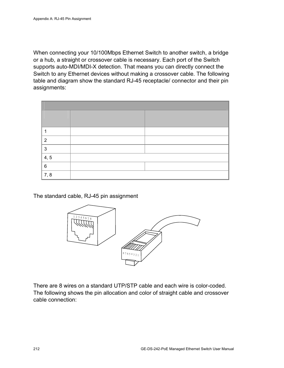 10/100mbps, 10/100base-tx 212 | Interlogix GE-DS-242-PoE User Manual | Page 216 / 218