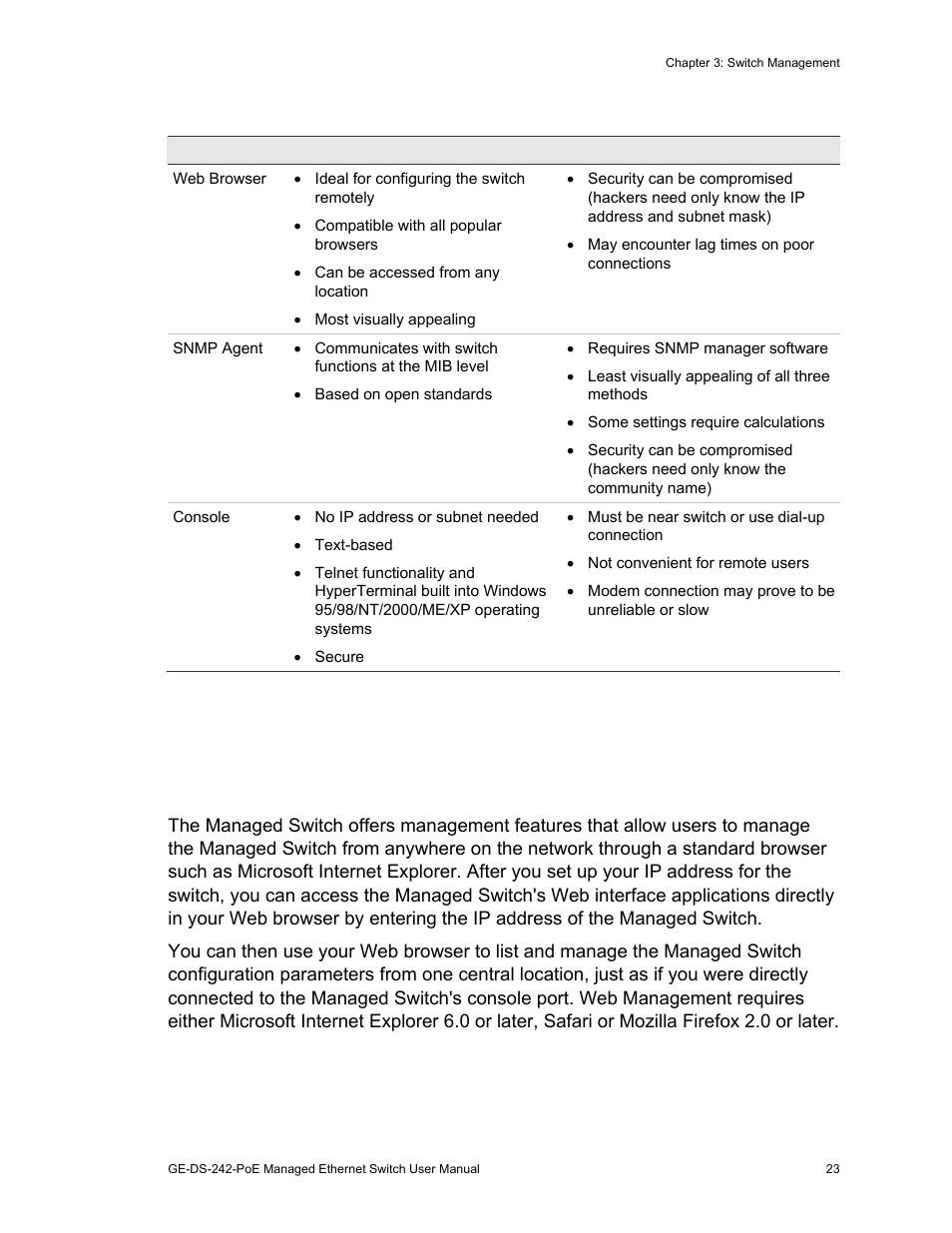 Web management 23, Web management | Interlogix GE-DS-242-PoE User Manual | Page 27 / 218