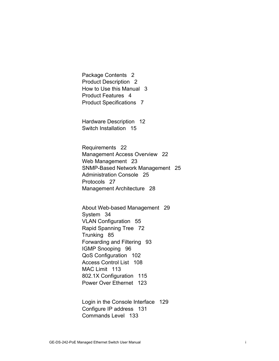 Content | Interlogix GE-DS-242-PoE User Manual | Page 3 / 218