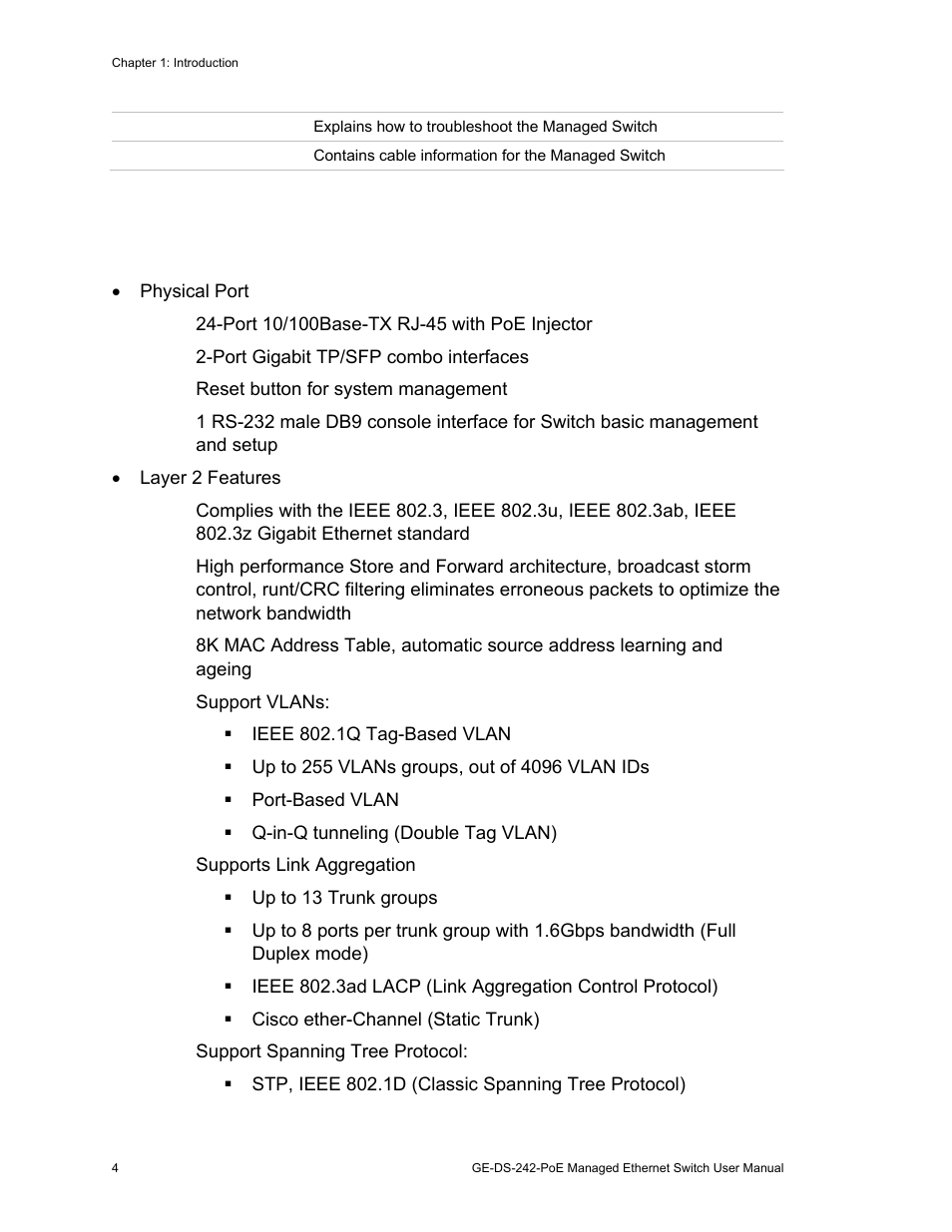 Product features | Interlogix GE-DS-242-PoE User Manual | Page 8 / 218