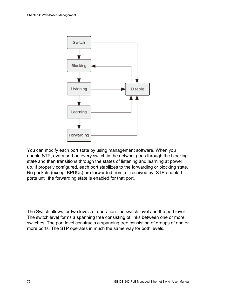 Stp parameters | Interlogix GE-DS-242-PoE User Manual | Page 80 / 218