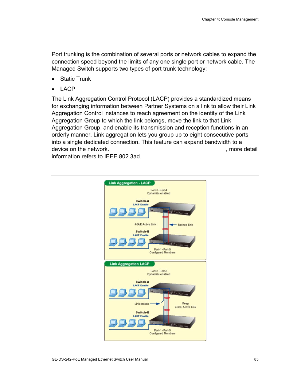 Trunking 85, Trunking | Interlogix GE-DS-242-PoE User Manual | Page 89 / 218