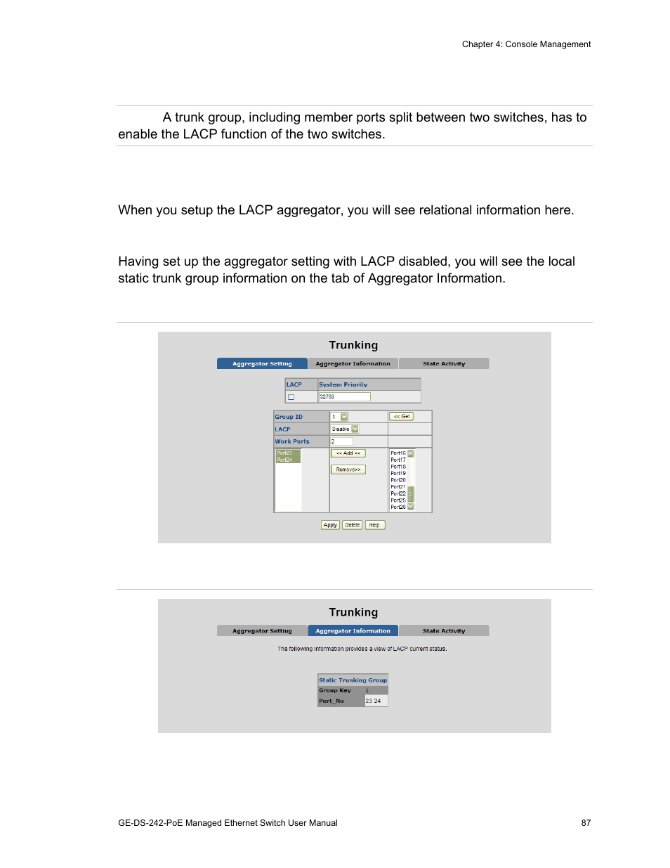 Aggregator information | Interlogix GE-DS-242-PoE User Manual | Page 91 / 218