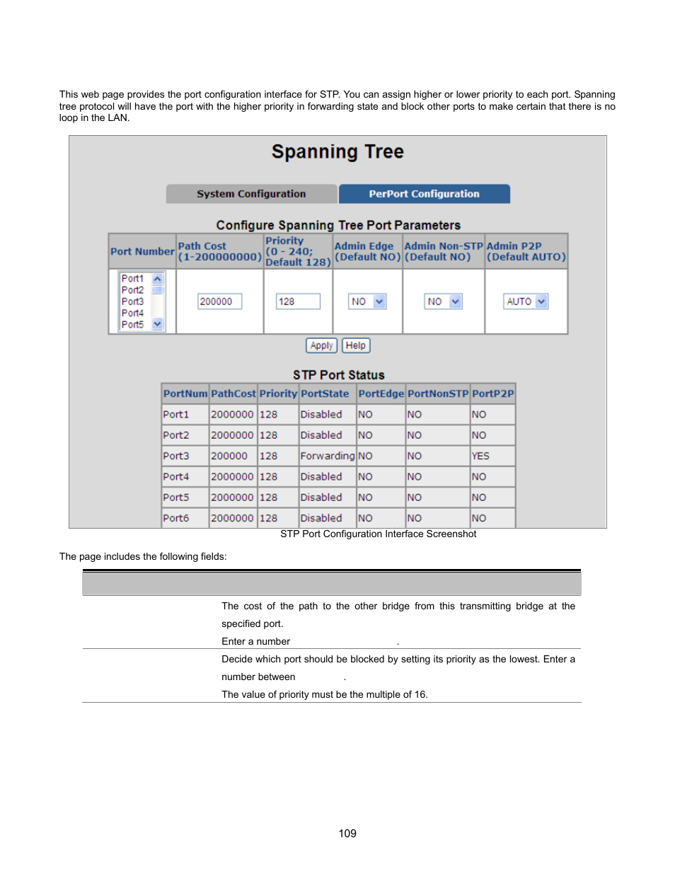 Port configuration | Interlogix NS2503-24P/2C User Manual User Manual | Page 109 / 197