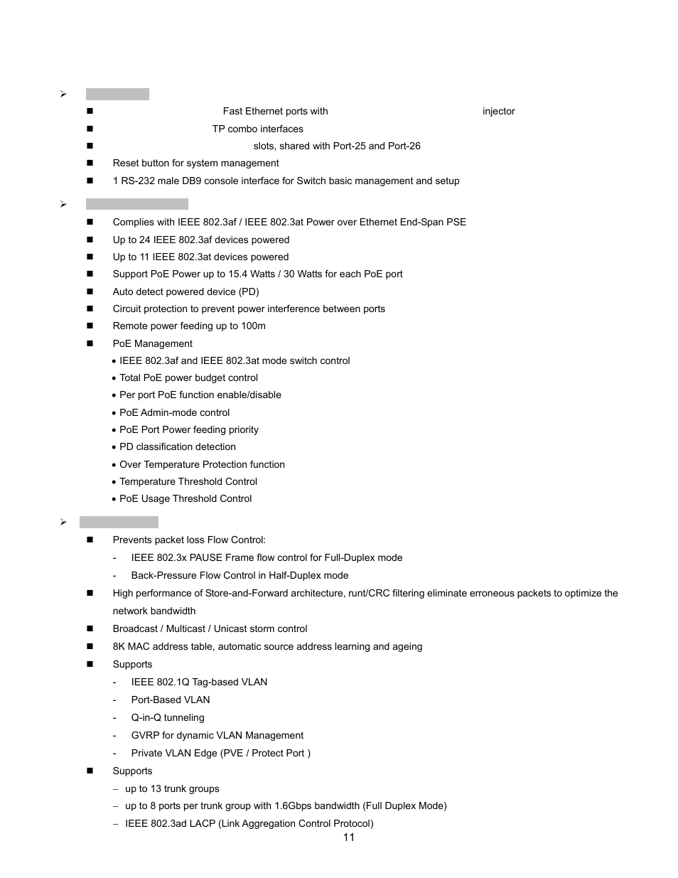 Product features | Interlogix NS2503-24P/2C User Manual User Manual | Page 11 / 197