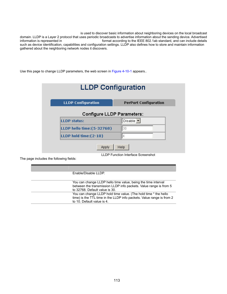 Lldp, Port configuration | Interlogix NS2503-24P/2C User Manual User Manual | Page 113 / 197
