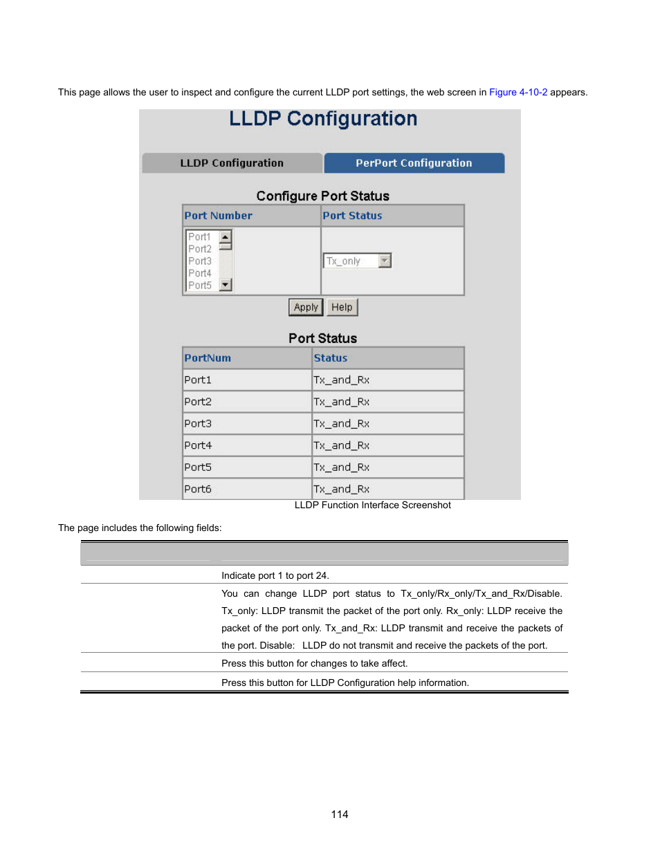 Per port configuration | Interlogix NS2503-24P/2C User Manual User Manual | Page 114 / 197