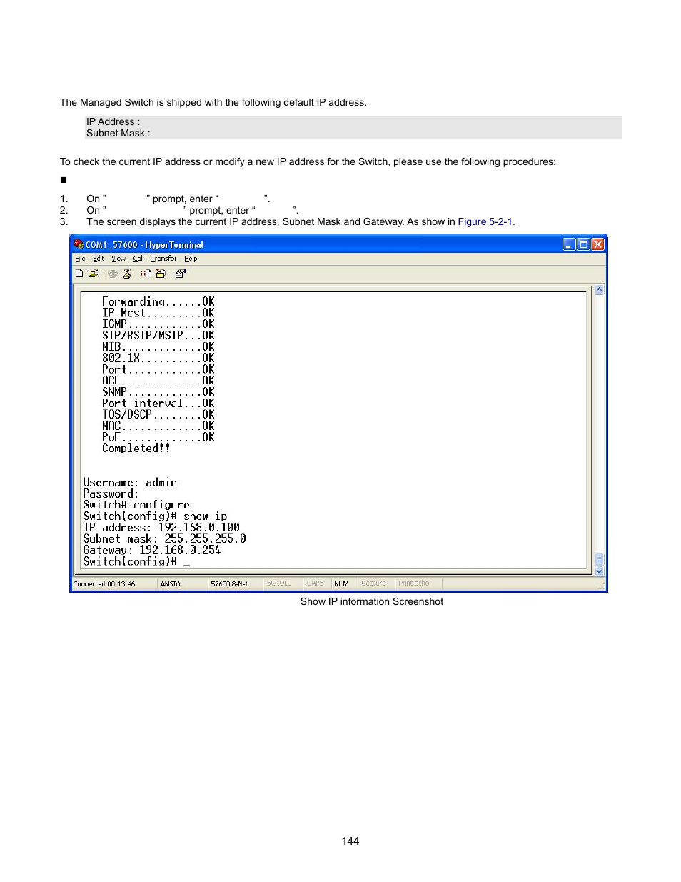 Configure ip address | Interlogix NS2503-24P/2C User Manual User Manual | Page 144 / 197