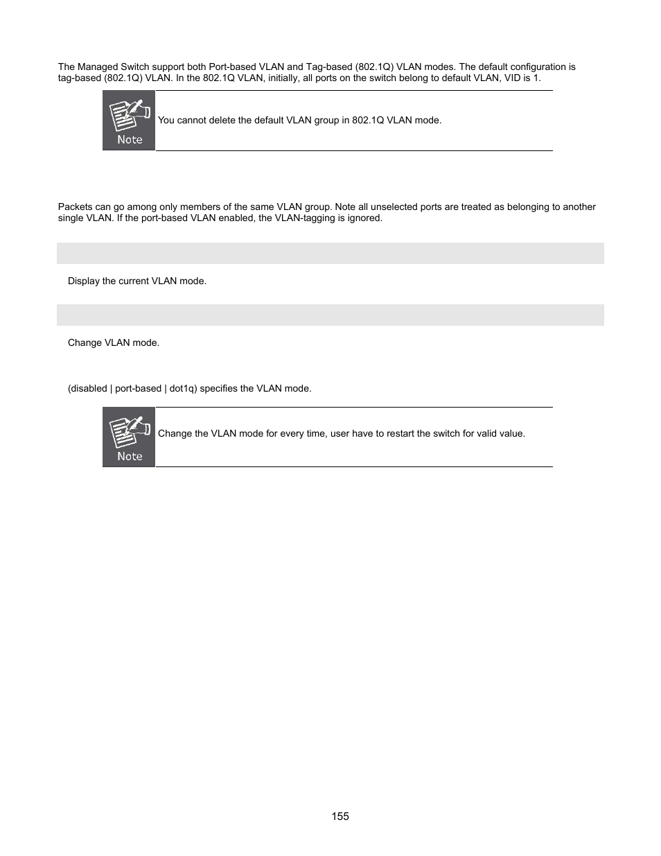 Vlan mode: port-based | Interlogix NS2503-24P/2C User Manual User Manual | Page 155 / 197