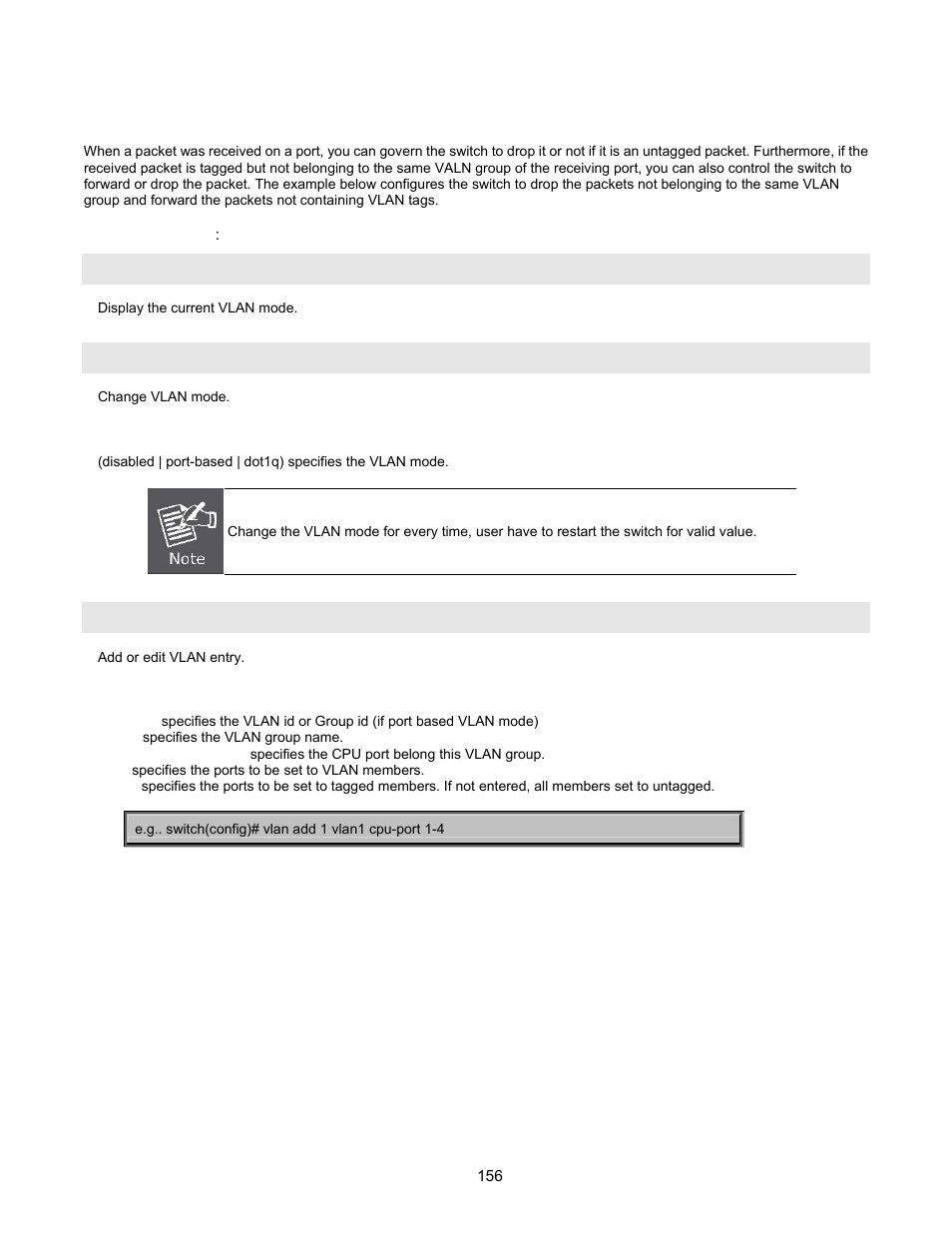 Advanced 802.1q vlan configuration | Interlogix NS2503-24P/2C User Manual User Manual | Page 156 / 197
