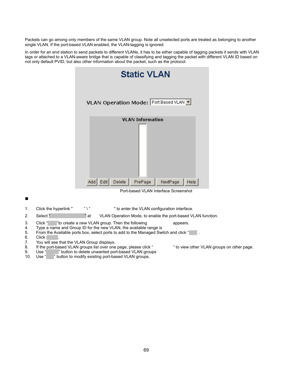 Port-based vlan | Interlogix NS2503-24P/2C User Manual User Manual | Page 69 / 197
