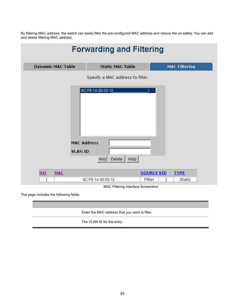 Mac filtering | Interlogix NS2503-24P/2C User Manual User Manual | Page 91 / 197