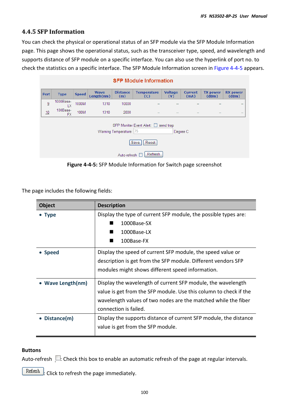 5 sfp information | Interlogix NS3502-8P-2S User Manual User Manual | Page 100 / 568