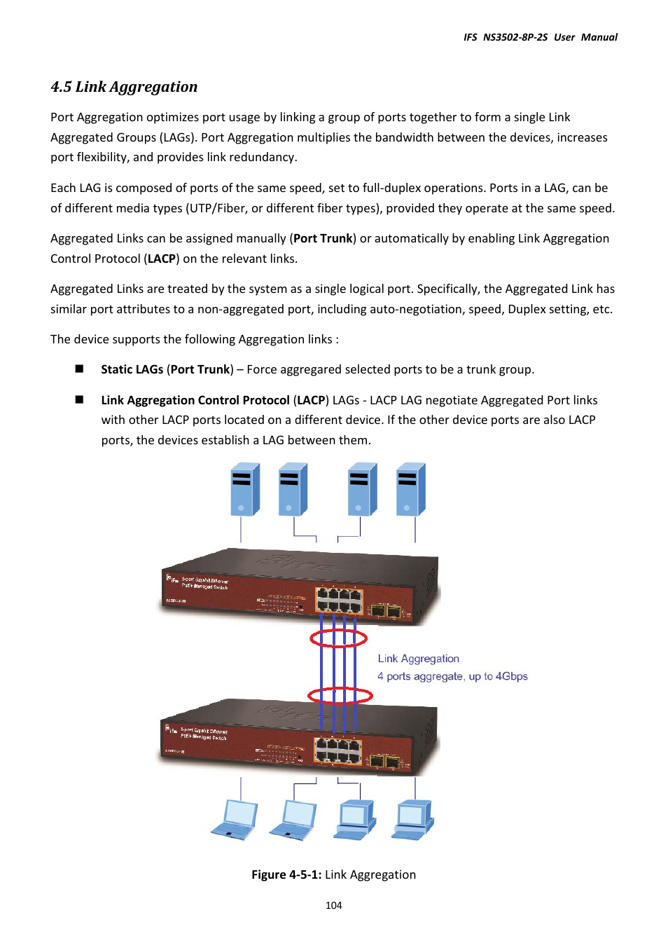 5 link aggregation | Interlogix NS3502-8P-2S User Manual User Manual | Page 104 / 568
