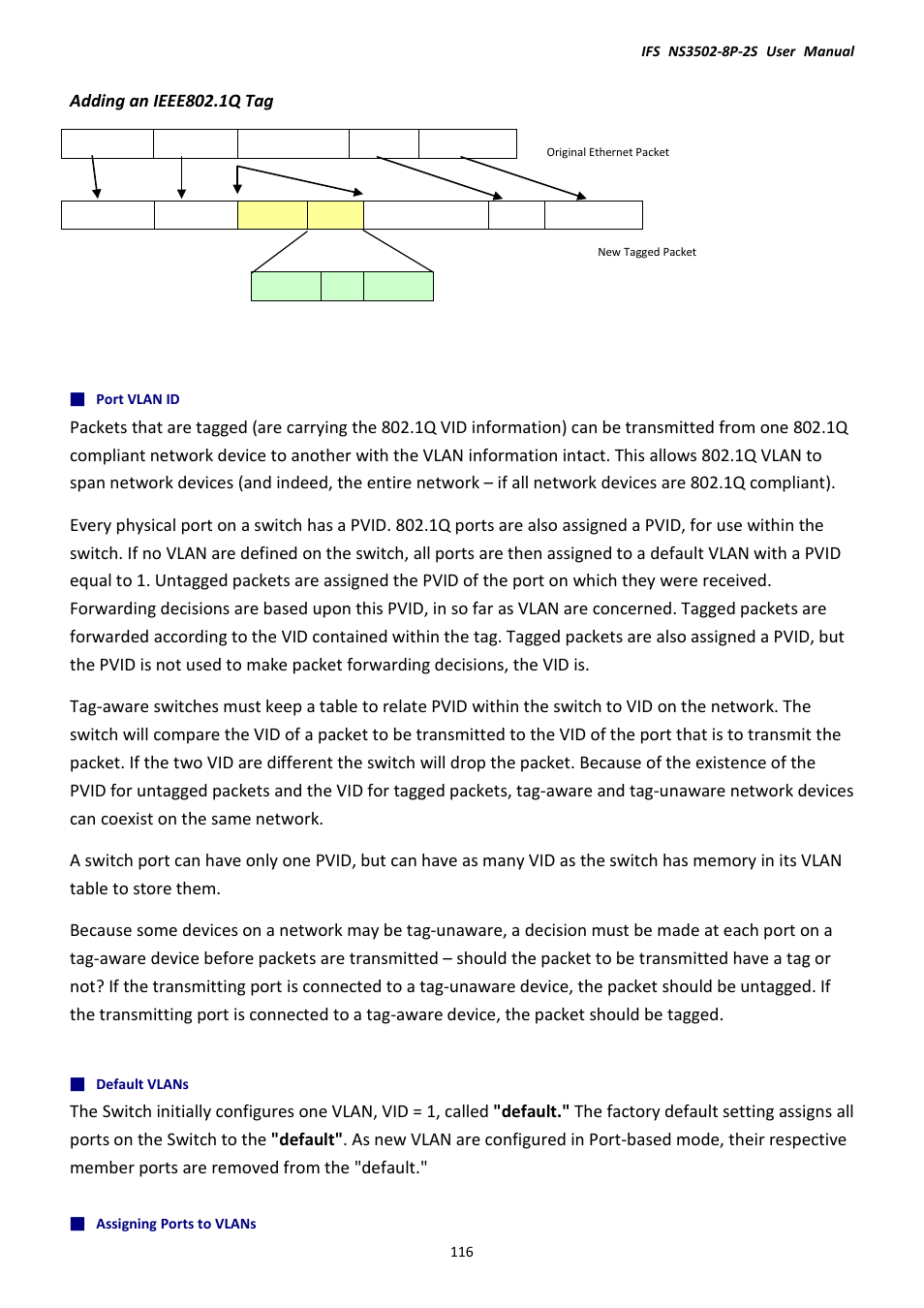 Adding an ieee802.1q tag | Interlogix NS3502-8P-2S User Manual User Manual | Page 116 / 568