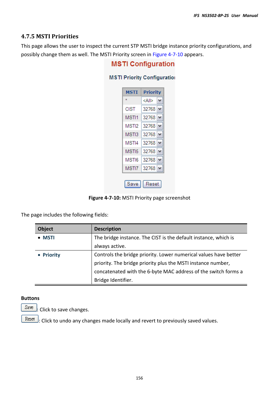 5 msti priorities | Interlogix NS3502-8P-2S User Manual User Manual | Page 156 / 568