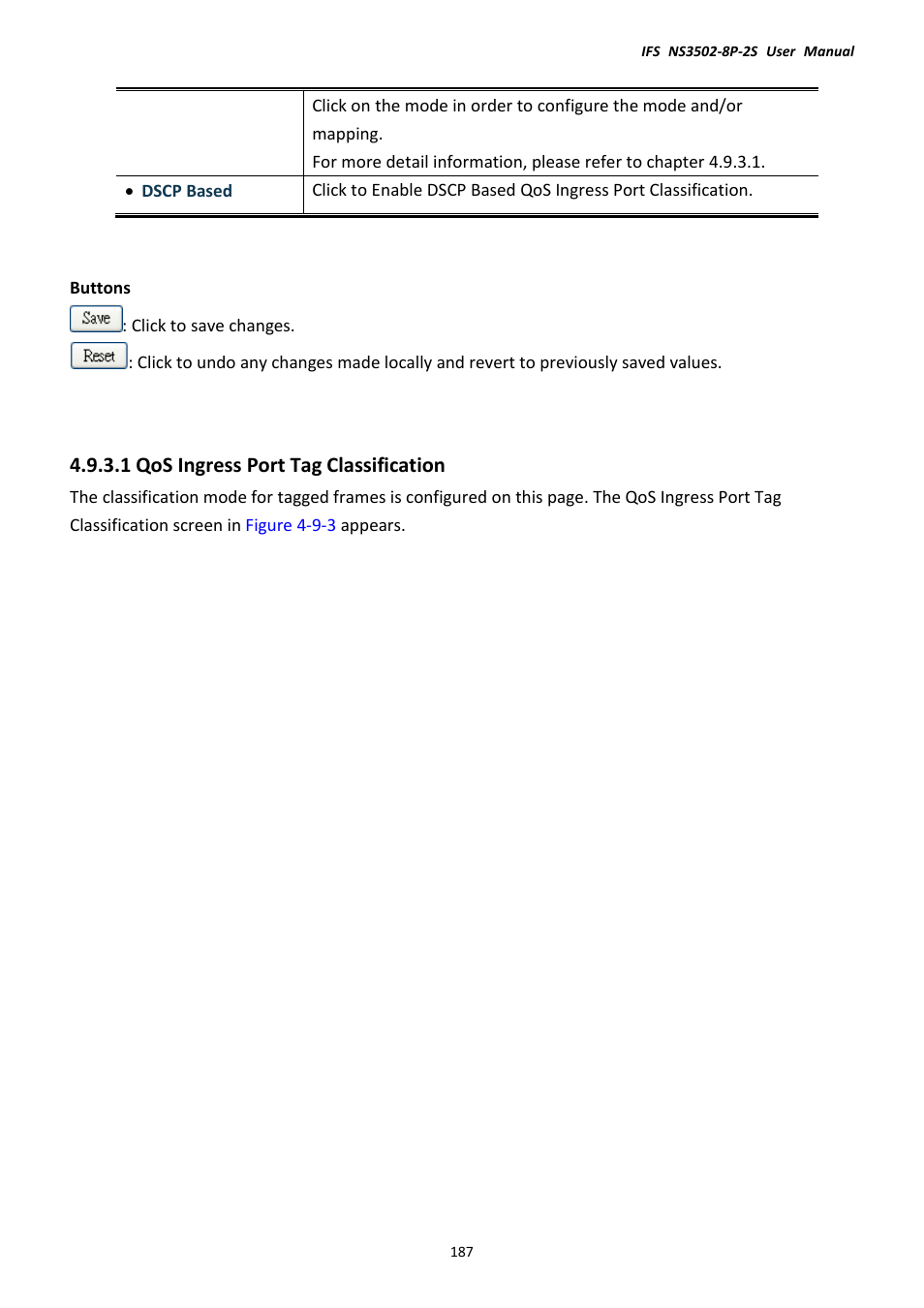 1 qos ingress port tag classification | Interlogix NS3502-8P-2S User Manual User Manual | Page 187 / 568