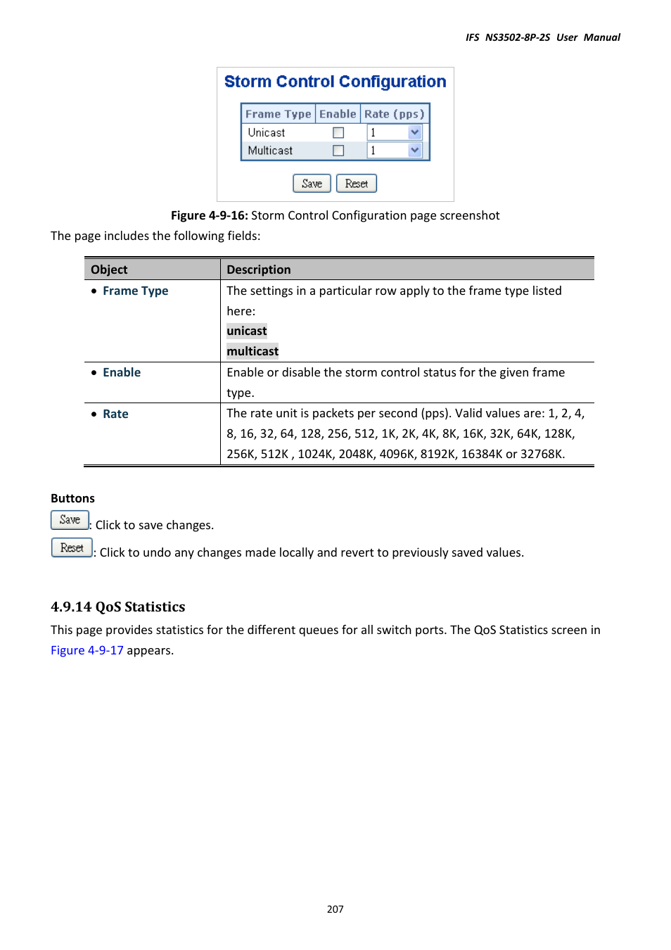 14 qos statistics | Interlogix NS3502-8P-2S User Manual User Manual | Page 207 / 568