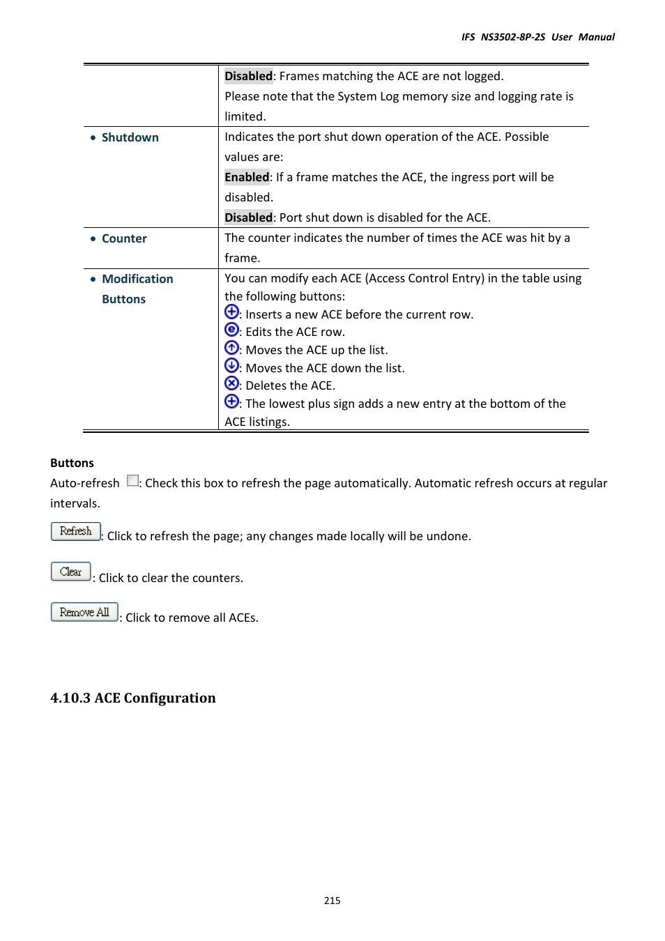 3 ace configuration | Interlogix NS3502-8P-2S User Manual User Manual | Page 215 / 568