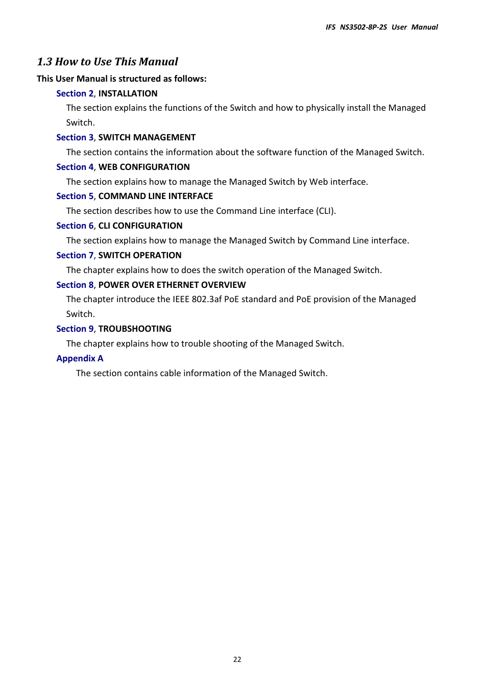 3 how to use this manual | Interlogix NS3502-8P-2S User Manual User Manual | Page 22 / 568