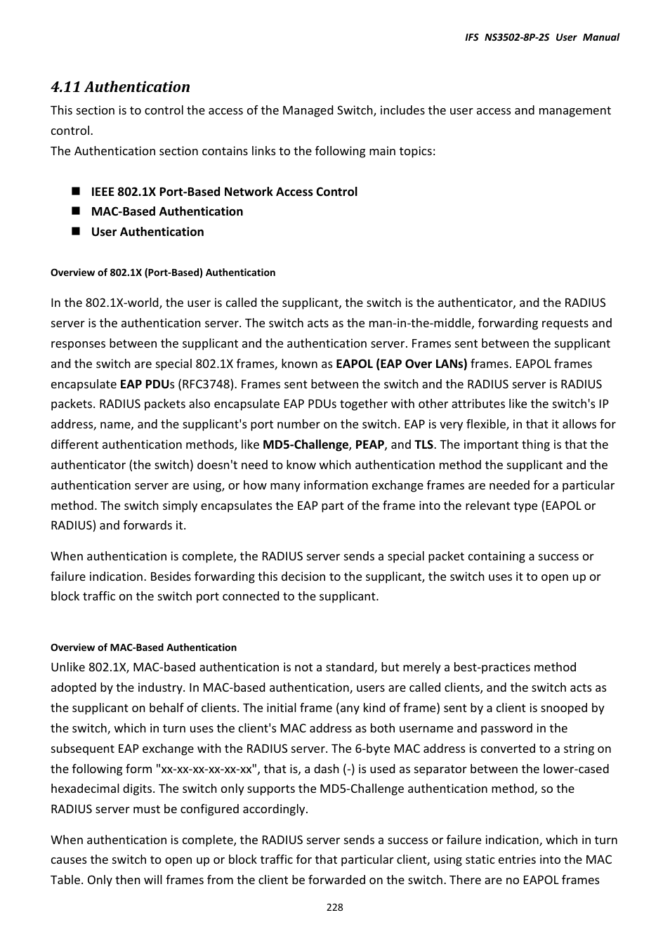 11 authentication | Interlogix NS3502-8P-2S User Manual User Manual | Page 228 / 568