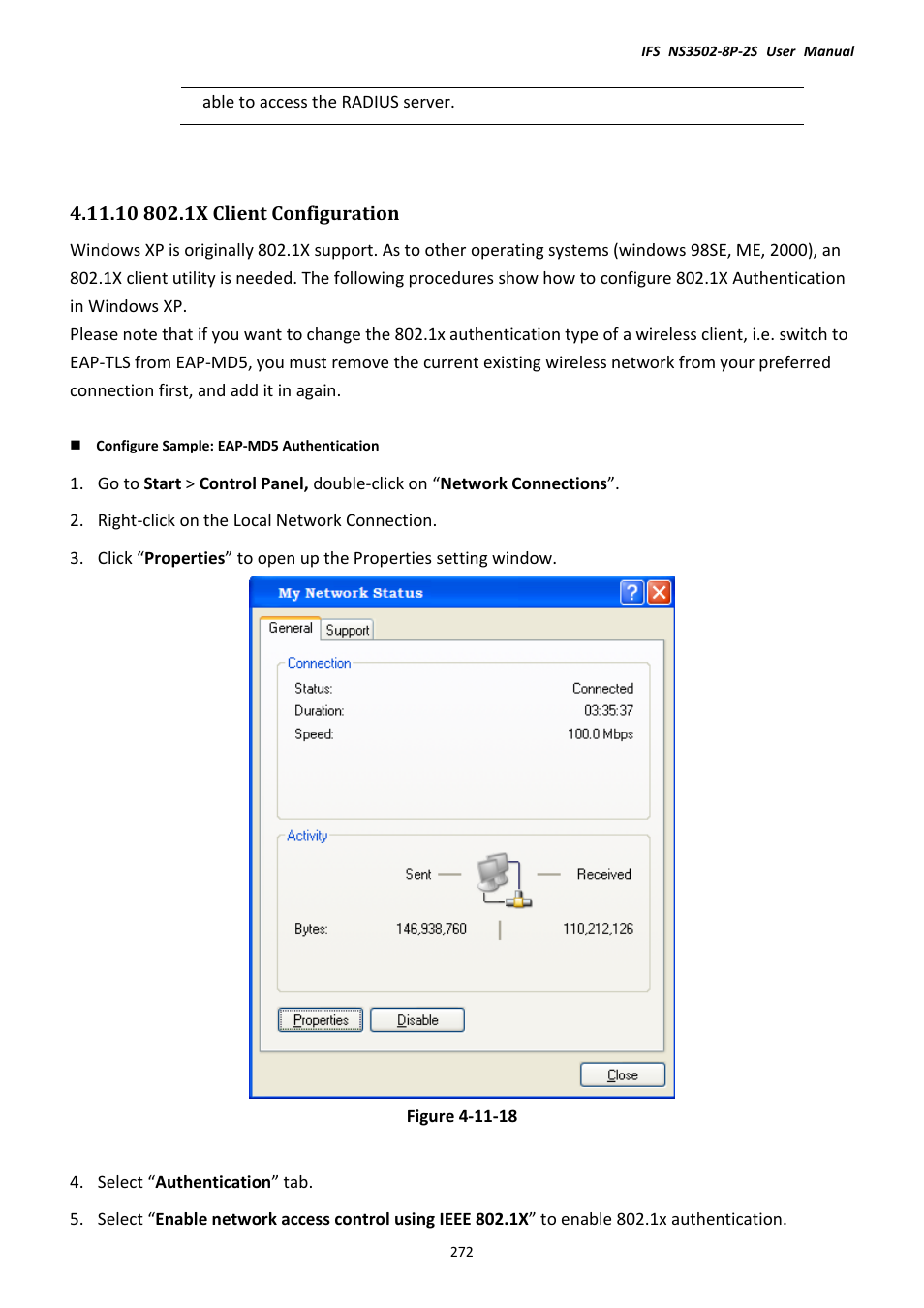 10 802.1x client configuration | Interlogix NS3502-8P-2S User Manual User Manual | Page 272 / 568