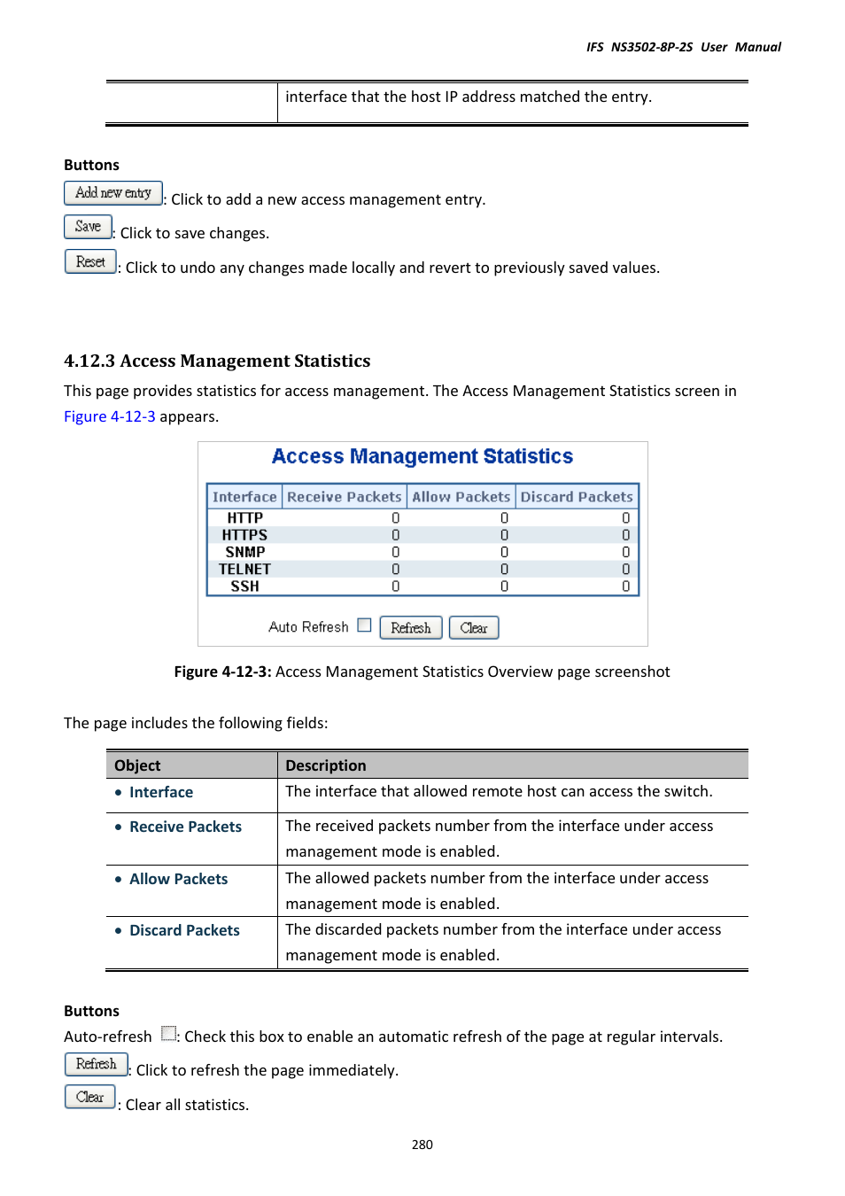 3 access management statistics | Interlogix NS3502-8P-2S User Manual User Manual | Page 280 / 568