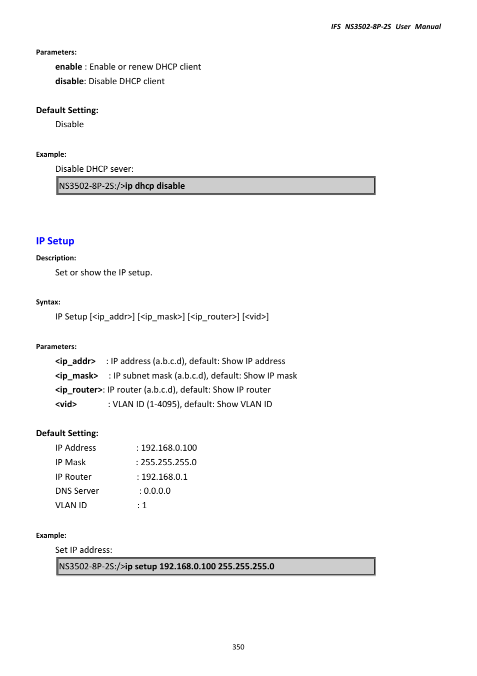 Ip setup | Interlogix NS3502-8P-2S User Manual User Manual | Page 350 / 568