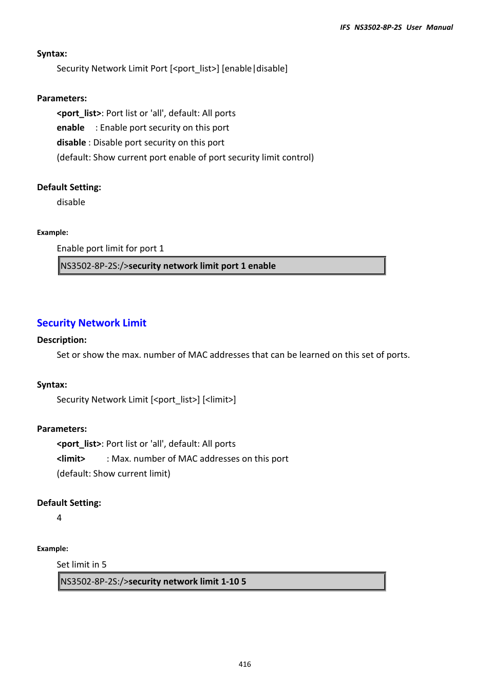 Security network limit | Interlogix NS3502-8P-2S User Manual User Manual | Page 416 / 568