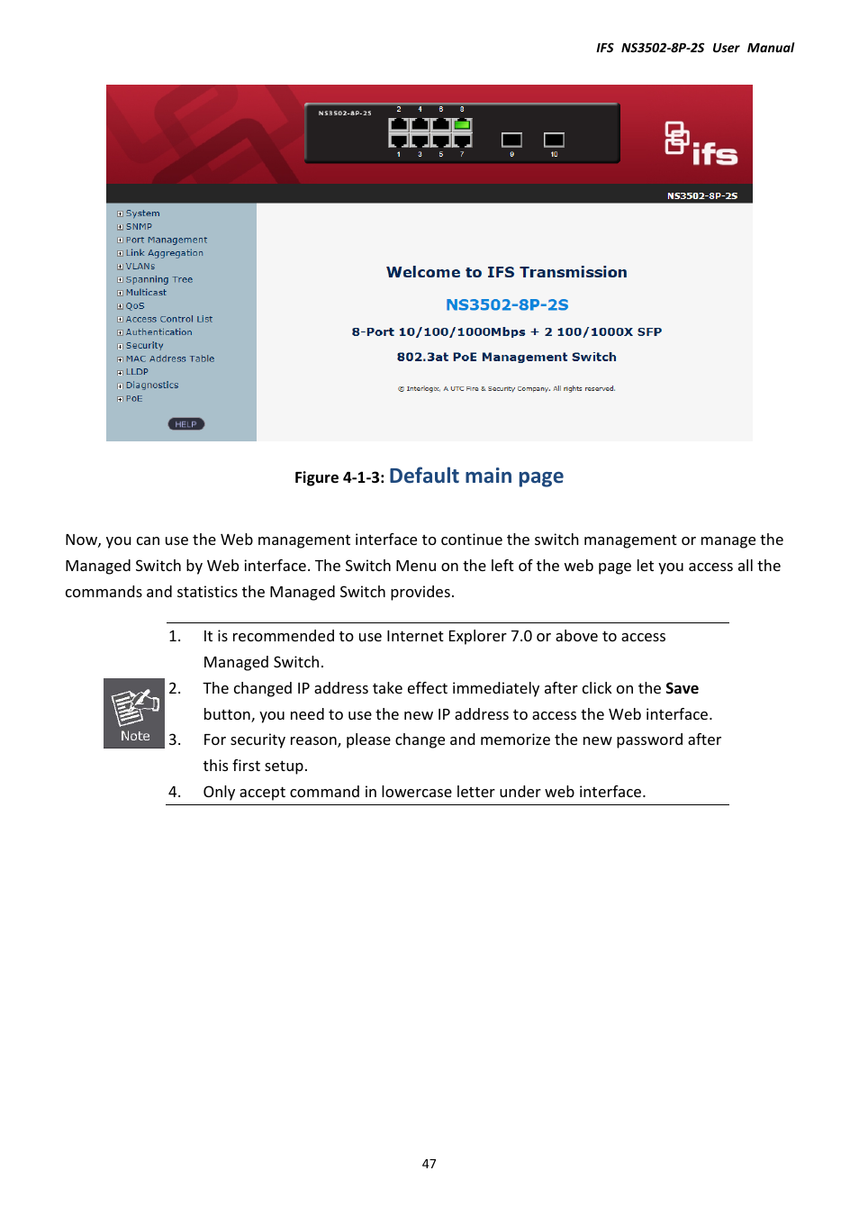 Default main page | Interlogix NS3502-8P-2S User Manual User Manual | Page 47 / 568