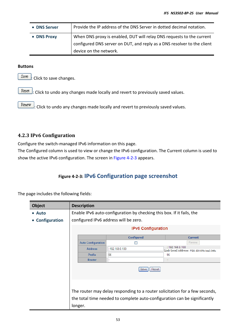 3 ipv6 configuration, Ipv6 configuration page screenshot | Interlogix NS3502-8P-2S User Manual User Manual | Page 53 / 568
