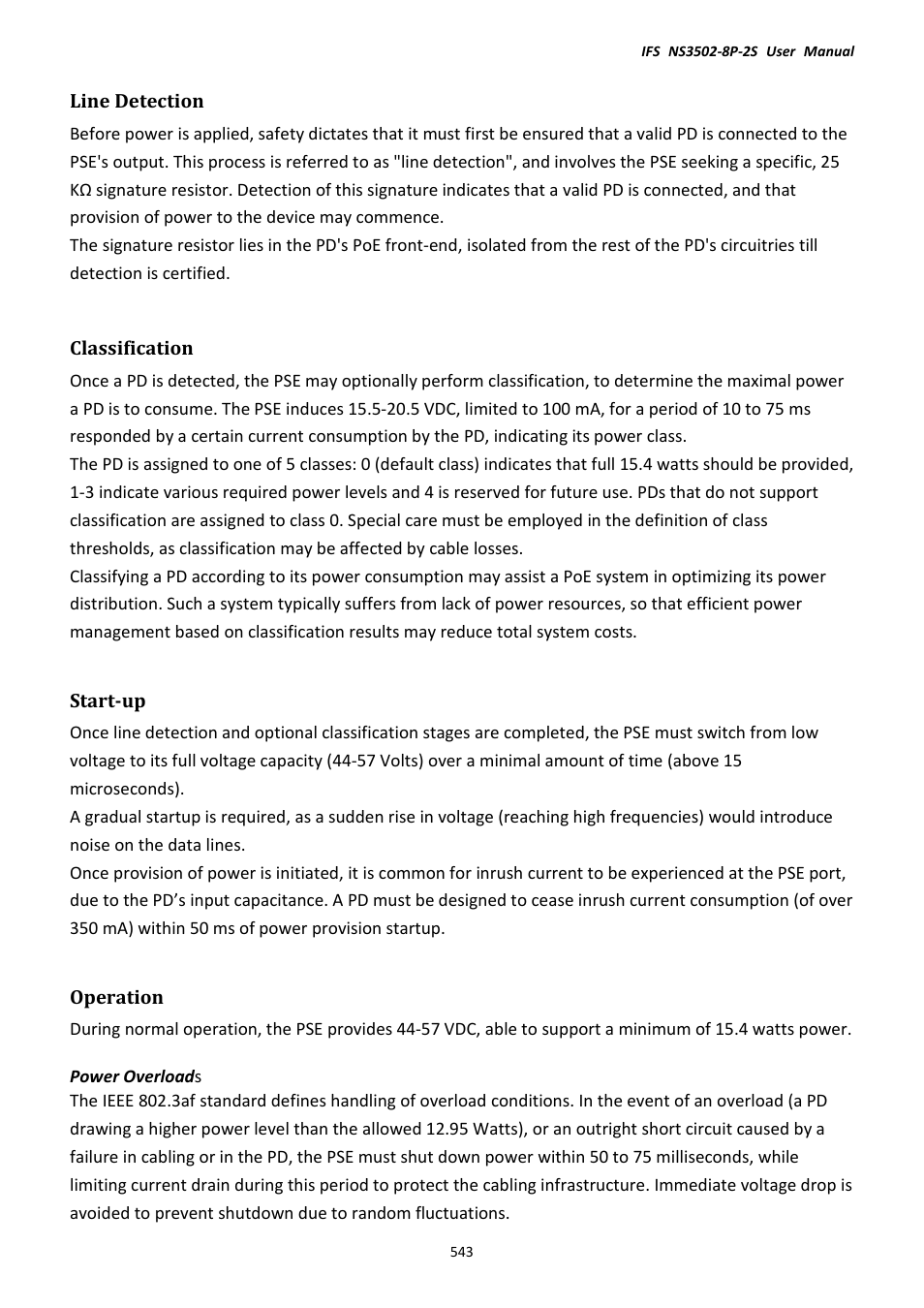 Line detection, Classification, Start-up | Operation, Line detection classification start-up operation | Interlogix NS3502-8P-2S User Manual User Manual | Page 543 / 568