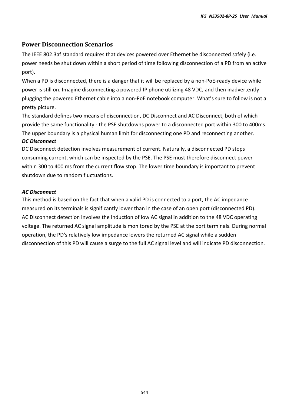 Power disconnection scenarios | Interlogix NS3502-8P-2S User Manual User Manual | Page 544 / 568